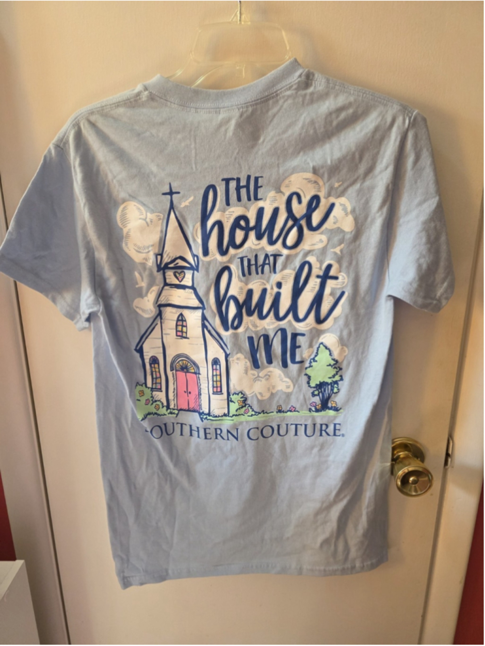 Southern Couture The House That Built Me Blue T-shirt Size Small NWT